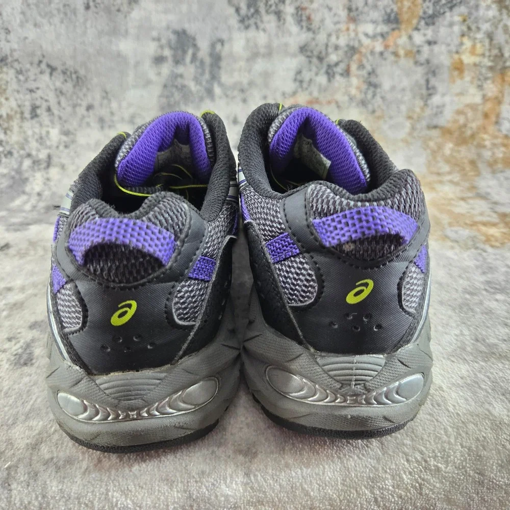 ASICS GEL Venture 4 Trail Running Shoes Womens 7 Black Purple T383N Gym Fitness